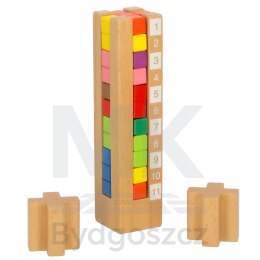 Klocki drewniane edukacyjne układanka Montessori kolorowe