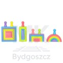 Klocki drewniane edukacyjne układanka tęcza puzzle montessori tęcza kolorowe