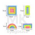 Klocki drewniane edukacyjne układanka tęcza puzzle montessori tęcza kolorowe
