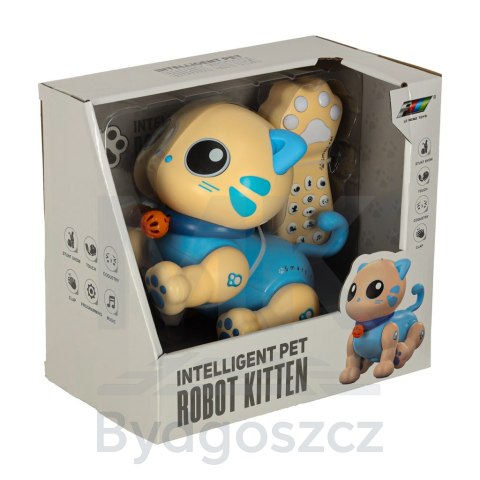 Kot kotek interaktywny zdalnie sterowany na pilota RC robot skacze niebieski Kot kotek interaktywny zdalnie sterowany na pilota RC robot skacze niebieski