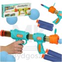 Pistolet na kulki karabin na piankowe naboje solidny dla dzieci gra 2w1 niebieski