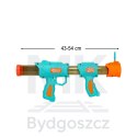 Pistolet na kulki karabin na piankowe naboje solidny dla dzieci gra 2w1 niebieski