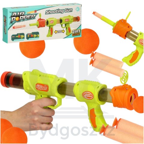 Pistolet na kulki karabin na piankowe naboje solidny dla dzieci gra 2w1 zielony