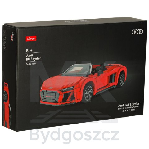 Samochód Rastar 93800 AUDI R8 Spyder 1:14 klocki 1440 el. Samochód Rastar 93800 AUDI R8 Spyder 1:14 klocki 1440 el.