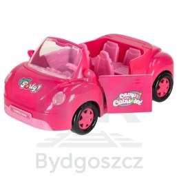 Samochód dla lalek kabriolet zestaw piknikowy lalka piesek różowy 4 el.
