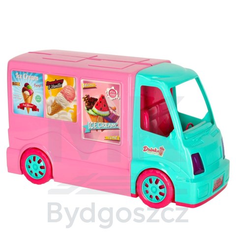 Samochód dla lalek kamper food truck zestaw 21 el. Samochód dla lalek kamper food truck zestaw 21 el.