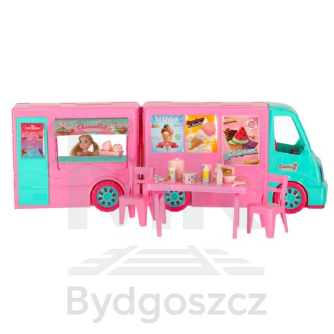 Samochód dla lalek kamper food truck zestaw 21 el. Samochód dla lalek kamper food truck zestaw 21 el.