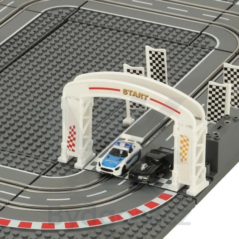 Tor samochodowy wyścigowy policyjny elektryczny + 2 auta klocki konstrukcyjne GD-01 Tor samochodowy wyścigowy policyjny elektryczny + 2 auta klocki konstrukcyjne GD-01