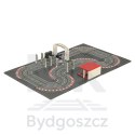 Tor wyścigowy samochodowy elektryczny policyjny 2 auta autka kontrolery zakręty klocki konstrukcyjne GD-02
