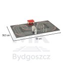 Tor wyścigowy samochodowy elektryczny policyjny 2 auta autka kontrolery zakręty klocki konstrukcyjne GD-02