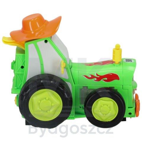 Traktor ciągnik zdalnie sterowany na pilota RC skaczący tańczący dźwięk zielony Traktor ciągnik zdalnie sterowany na pilota RC skaczący tańczący dźwięk zielony