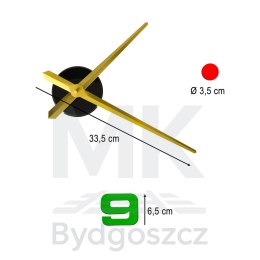 Zegar ścienny naklejany DIY regulowany 80-90 cm złote wskazówki kolorowy 4 cyfry