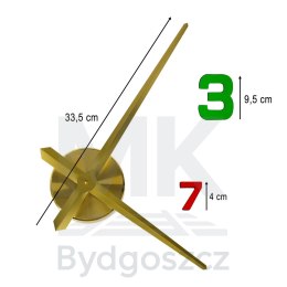 Zegar ścienny naklejany DIY regulowany 80-90 cm złoty kolorowy 12 cyfr