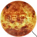 Zegar ścienny planeta mars z wyświetlaczem LED 32 cm pomarańczowy