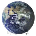 Zegar ścienny planeta ziemia z wyświetlaczem LED 32 cm niebieski