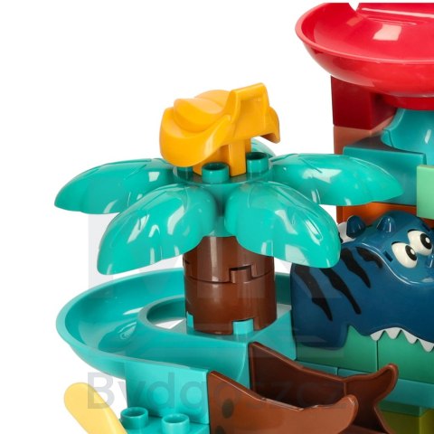 Klocki konstrukcyjne tor kulkowy kulodrom labirynt dinozaury 121 el. Bibi-inn Klocki konstrukcyjne tor kulkowy kulodrom labirynt dinozaury 121 el. Bibi-inn
