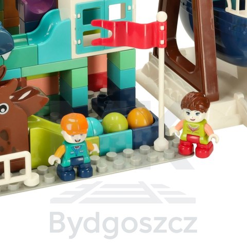 Klocki konstrukcyjne tor kulkowy kulodrom labirynt dinozaury 121 el. Bibi-inn Klocki konstrukcyjne tor kulkowy kulodrom labirynt dinozaury 121 el. Bibi-inn