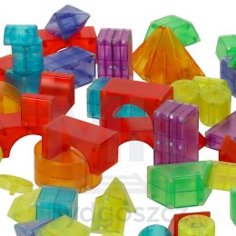 Klocki magnetyczne konstrukcyjne świecące elementy figury 3D 134 el.