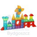 Klocki magnetyczne konstrukcyjne świecące elementy figury 3D 134 el.