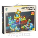 Klocki magnetyczne konstrukcyjne świecące elementy figury 3D 134 el.