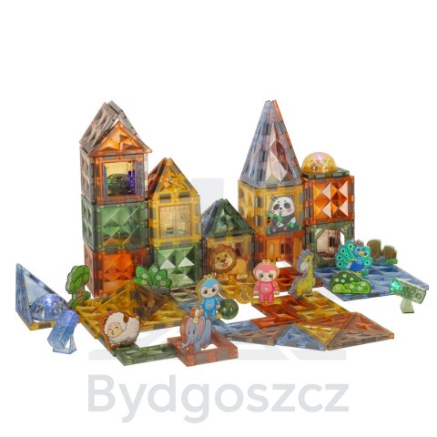 Klocki magnetyczne świecące 124 el. Klocki magnetyczne świecące 124 el.