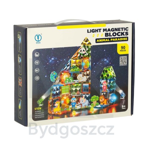 Klocki magnetyczne świecące 90 el. Klocki magnetyczne świecące 90 el.