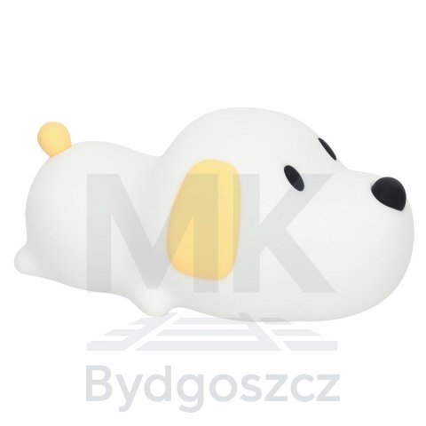 Lampka nocna dla dzieci silikonowa dotykowa miękka LED USB biała piesek leżący Lampka nocna dla dzieci silikonowa dotykowa miękka LED USB biała piesek leżący