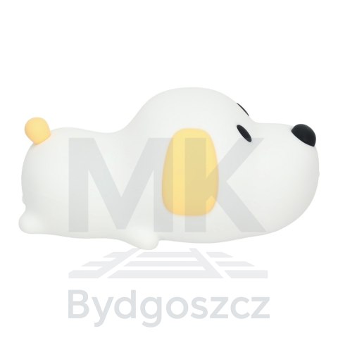 Lampka nocna dla dzieci silikonowa dotykowa miękka LED USB biała piesek leżący Lampka nocna dla dzieci silikonowa dotykowa miękka LED USB biała piesek leżący