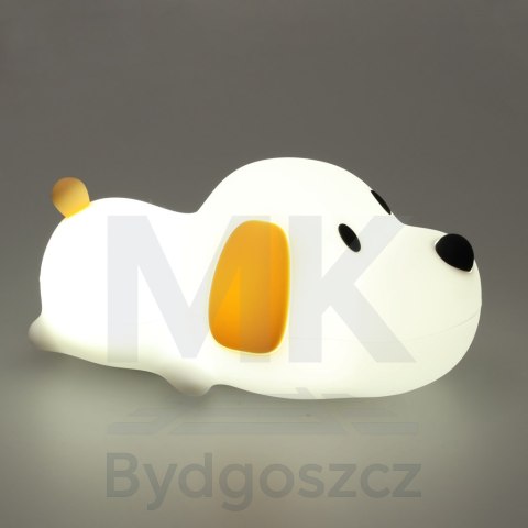 Lampka nocna dla dzieci silikonowa dotykowa miękka LED USB biała piesek leżący Lampka nocna dla dzieci silikonowa dotykowa miękka LED USB biała piesek leżący