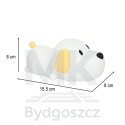 Lampka nocna dla dzieci silikonowa dotykowa miękka LED USB biała piesek leżący