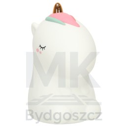 Lampka nocna dla dzieci silikonowa dotykowa miękka LED biała RGB jednorożec