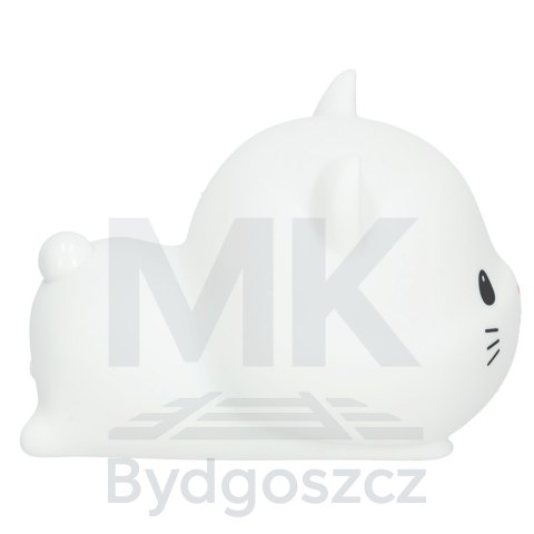 Lampka nocna dla dzieci silikonowa dotykowa miękka USB biała kotek leżący Lampka nocna dla dzieci silikonowa dotykowa miękka USB biała kotek leżący