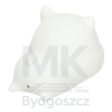 Lampka nocna dla dzieci silikonowa dotykowa miękka USB biała kotek leżący Lampka nocna dla dzieci silikonowa dotykowa miękka USB biała kotek leżący