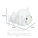 Lampka nocna dla dzieci silikonowa dotykowa miękka USB biała kotek leżący