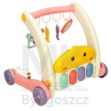 Mata edukacyjna chodzik pchacz z pianinkiem 2w1 Bibi-inn różowa