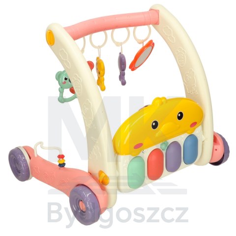 Mata edukacyjna chodzik pchacz z pianinkiem 2w1 Bibi-inn różowa Mata edukacyjna chodzik pchacz z pianinkiem 2w1 Bibi-inn różowa