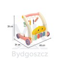 Mata edukacyjna chodzik pchacz z pianinkiem 2w1 Bibi-inn różowa
