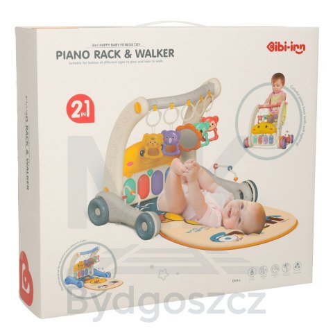Mata edukacyjna chodzik pchacz z pianinkiem 2w1 Bibi-inn różowa Mata edukacyjna chodzik pchacz z pianinkiem 2w1 Bibi-inn różowa