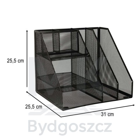 Organizer przybornik na biurko biurkowy duży A4 metalowy 7 komór Organizer przybornik na biurko biurkowy duży A4 metalowy 7 komór