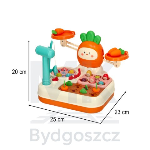 Waga szalkowa wbijak łowienie rybek zabawka edukacyjna 4w1 Bibi-inn pomarańczowa Waga szalkowa wbijak łowienie rybek zabawka edukacyjna 4w1 Bibi-inn pomarańczowa