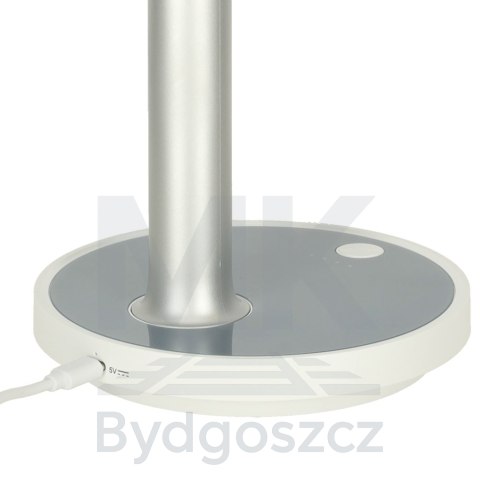 Wentylator biurkowy wiatrak przenośny bezprzewodowy USB z akumulatorem regulowany 4 poziomy mocy LED 38cm biały Wentylator biurkowy wiatrak przenośny bezprzewodowy USB z akumulatorem regulowany 4 poziomy mocy LED 38cm biały