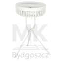 Wentylator biurkowy wiatrak stojący bezprzewodowy USB na pilot z lampką 4 poziomy mocy 18cm biały