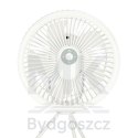 Wentylator biurkowy wiatrak stojący bezprzewodowy USB na pilot z lampką 4 poziomy mocy 18cm biały