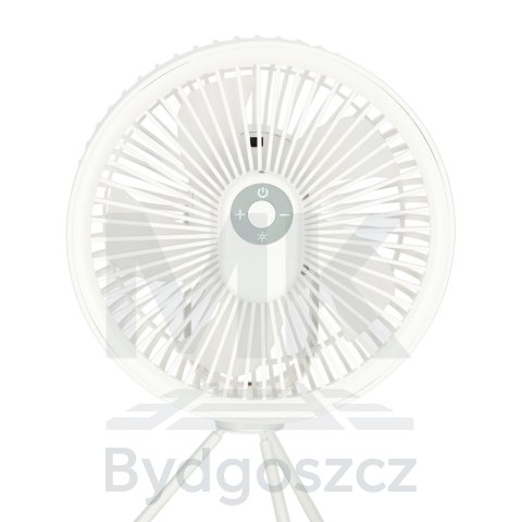 Wentylator biurkowy wiatrak stojący bezprzewodowy USB na pilot z lampką 4 poziomy mocy 18cm biały Wentylator biurkowy wiatrak stojący bezprzewodowy USB na pilot z lampką 4 poziomy mocy 18cm biały