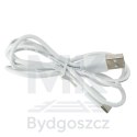 Wentylator biurkowy wiatrak stojący bezprzewodowy USB na pilot z lampką 4 poziomy mocy 18cm biały