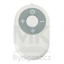 Wentylator biurkowy wiatrak stojący bezprzewodowy USB na pilot z lampką 4 poziomy mocy 18cm biały
