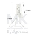 Wentylator biurkowy wiatrak stojący bezprzewodowy USB na pilot z lampką 4 poziomy mocy 18cm biały