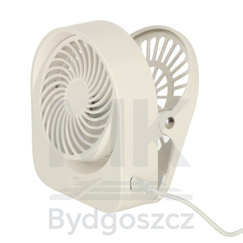 Wentylator biurkowy wiatrak z klipsem bezprzewodowy USB chłodzenie 3 poziomy mocy 11,5cm biały Wentylator biurkowy wiatrak z klipsem bezprzewodowy USB chłodzenie 3 poziomy mocy 11,5cm biały