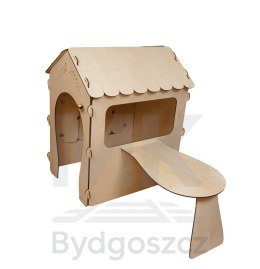 Domek ogrodowy drewniany stolik tablica kredowa 86 x 137 x 105 cm