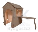 Domek ogrodowy drewniany stolik tablica kredowa 86 x 137 x 105 cm